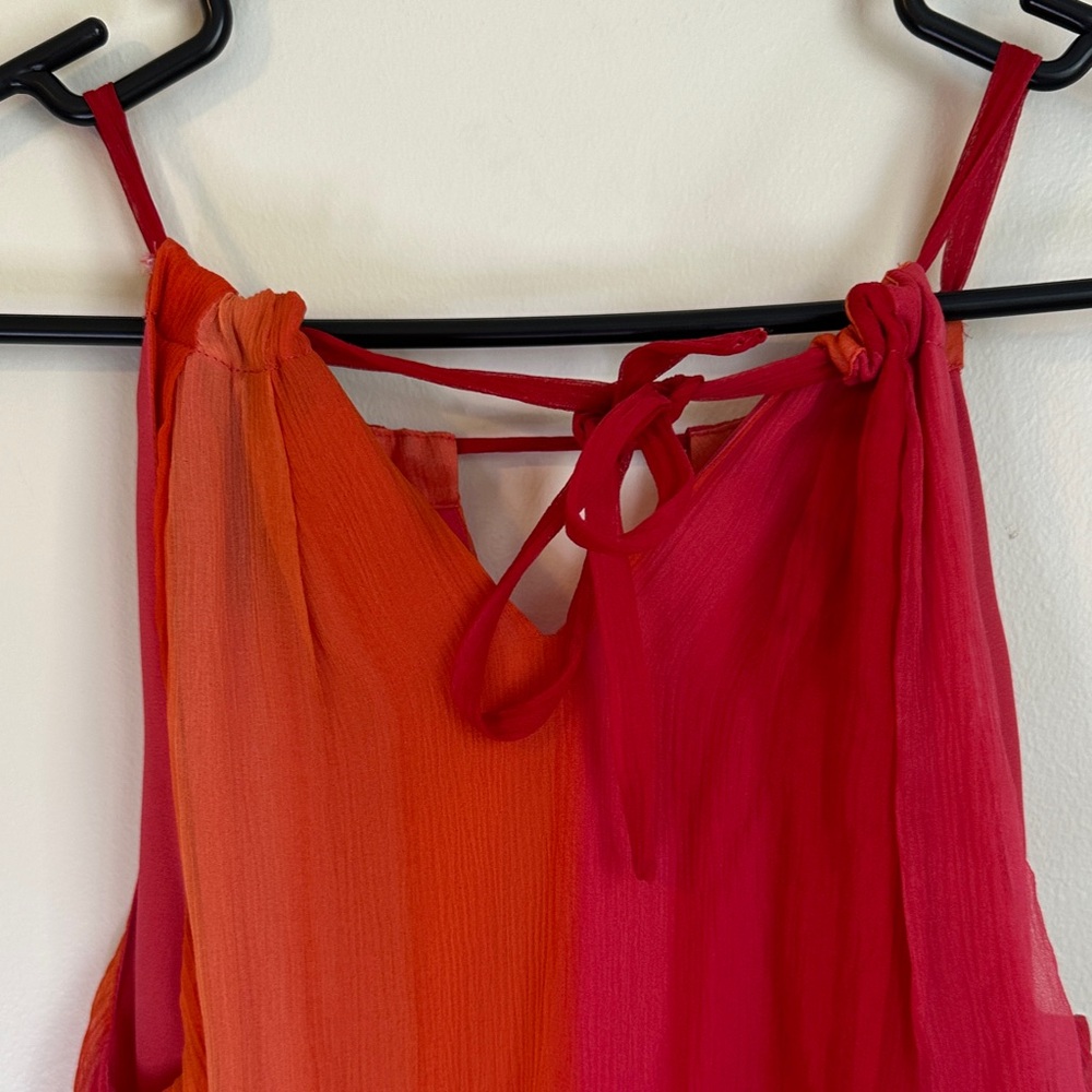 Ralph Lauren Vibrant Pink and Orange Silk Top - Picture 5 of 7
